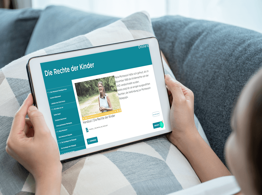 Tabletversion von Montessori-Online Grundlagen-Kurs