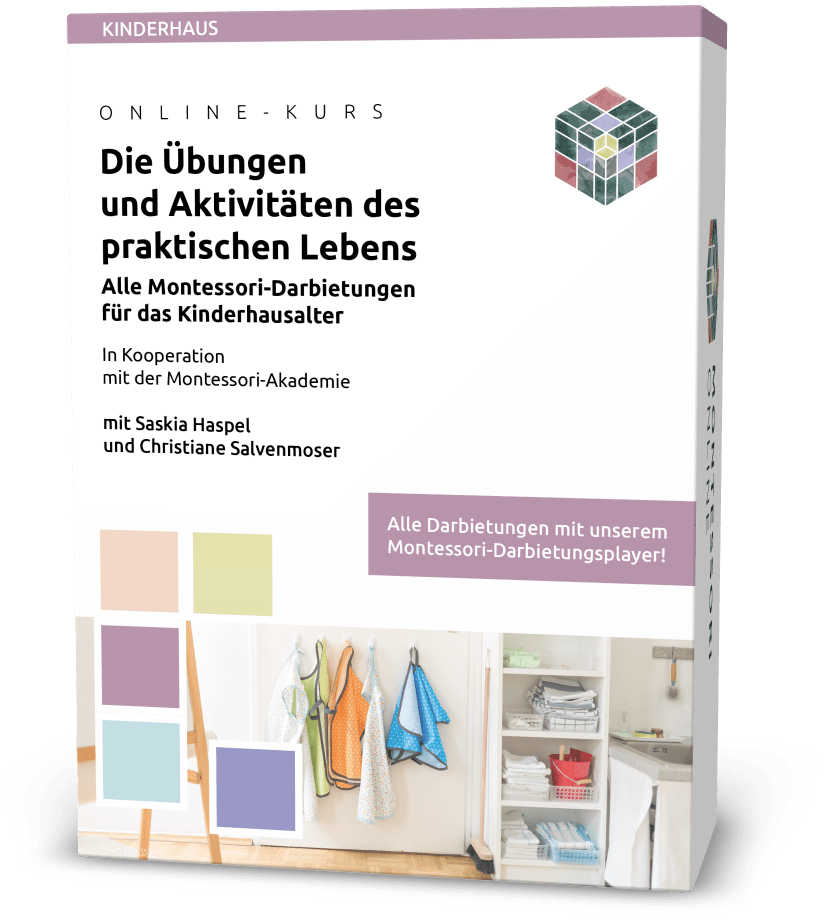 Montessori Tablett arbeiten und die Übungen und Aktivitäten des täglichen Lebens