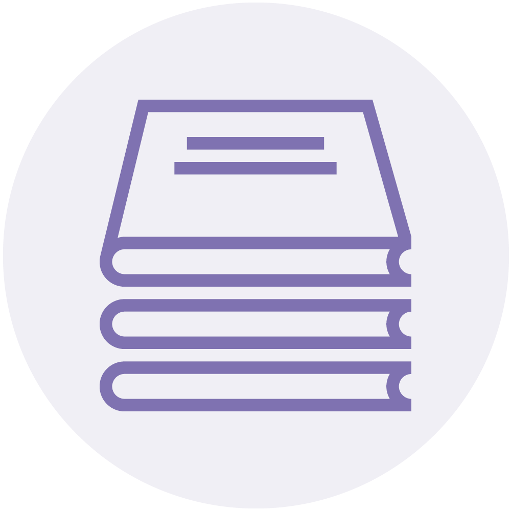 Grundlagen Online Kurs Montessori Icon Kreis Buecher